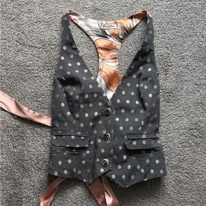 Guess Gray Polka Dot Vest